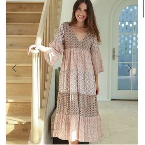 EUC Natural Life Charlotte Cotton Midi Dress - 100% Cotton - Wildflower Wonder